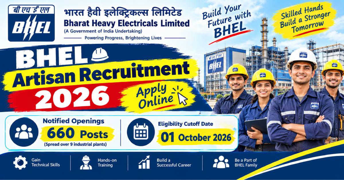 BHEL Artisan Recruitment 2026 Apply Online